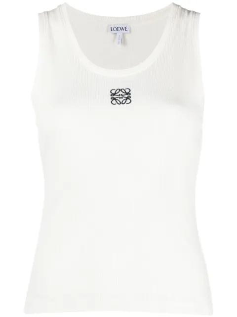 LOEWE Anagram-embroidered ribbed-knit tank top