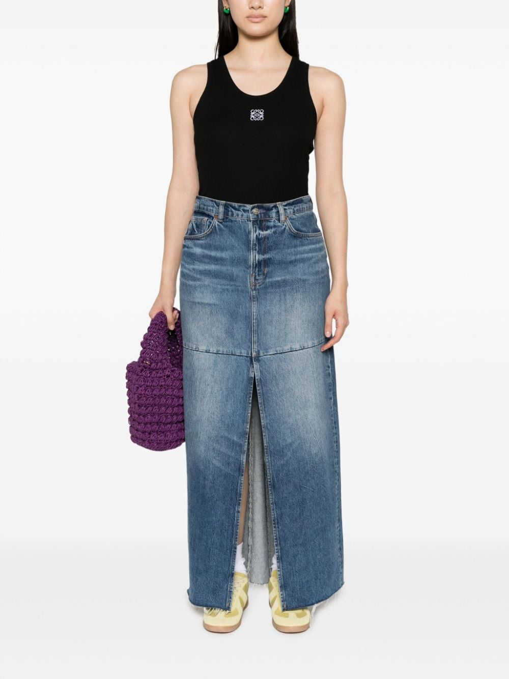 Shop Loewe Anagram-embroidered Top In 黑色