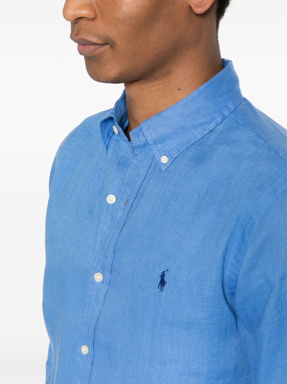 Shop Polo Ralph Lauren Polo Pony Button-down Shirt In Blau