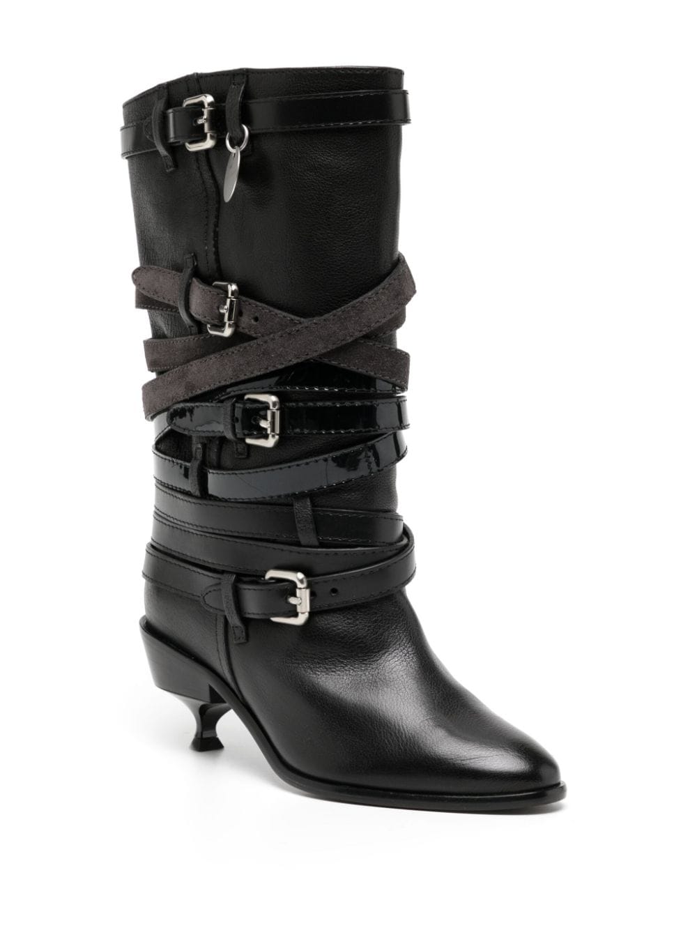 Kiko Kostadinov Quad belt leather boots - Zwart