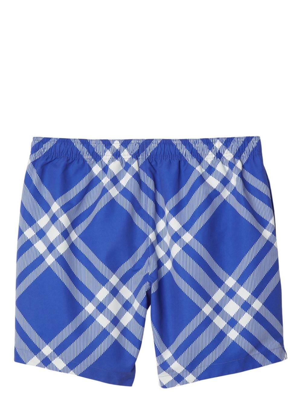 Shop Burberry Check-print Swim Shorts In Blue