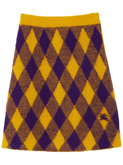 Burberry Argyle check-pattern knitted skirt Women