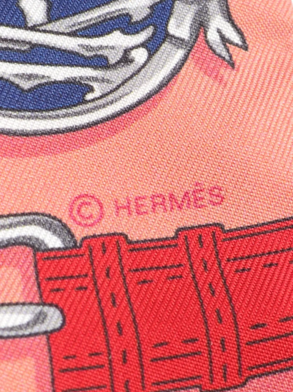 Hermès 2000s pre-owned graphic-print silk twilly scarf - Oranje