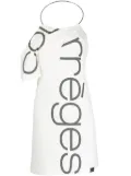 Courrèges logo-print one-shoulder dress - White