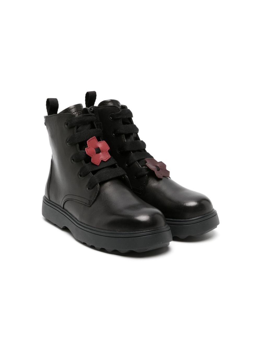 Camper Twins Leather Ankle Boots In 黑色