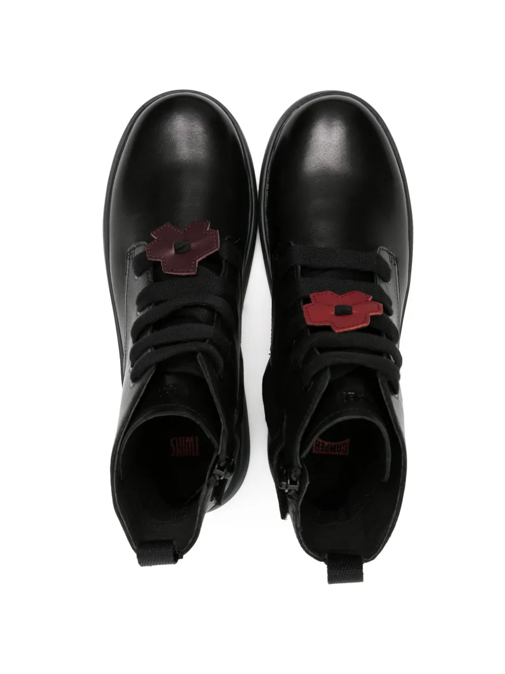 Camper Twins Leather Ankle Boots In 黑色