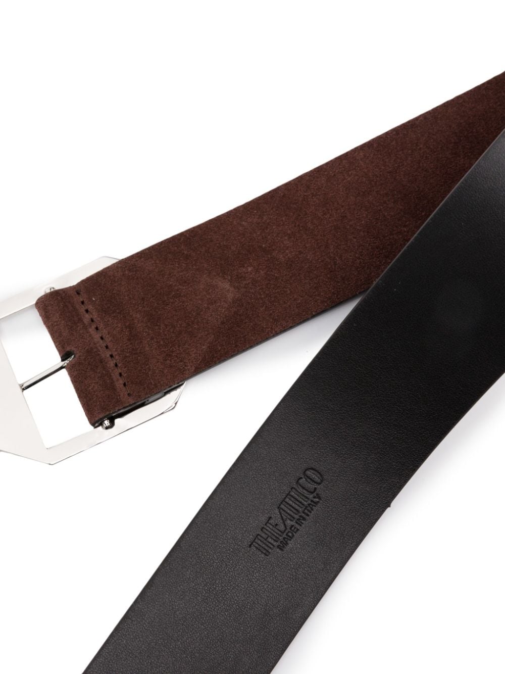 Shop Attico Buckle-fastening Suede Belt In Black