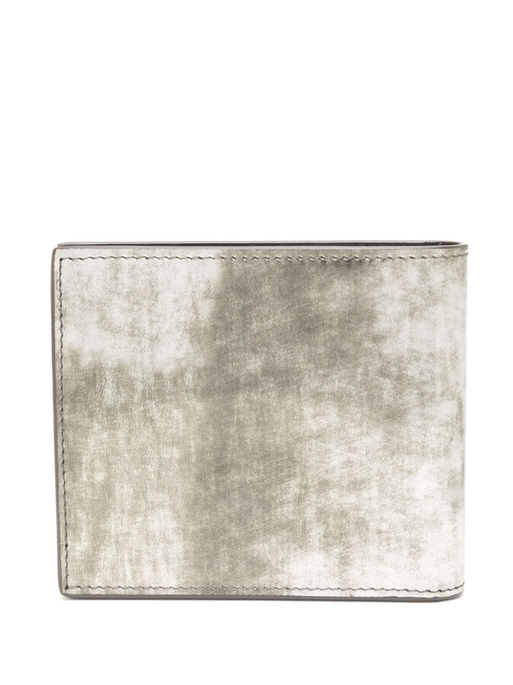Shop Saint Laurent Logo-debossed Reflective Leather Wallet In Grey