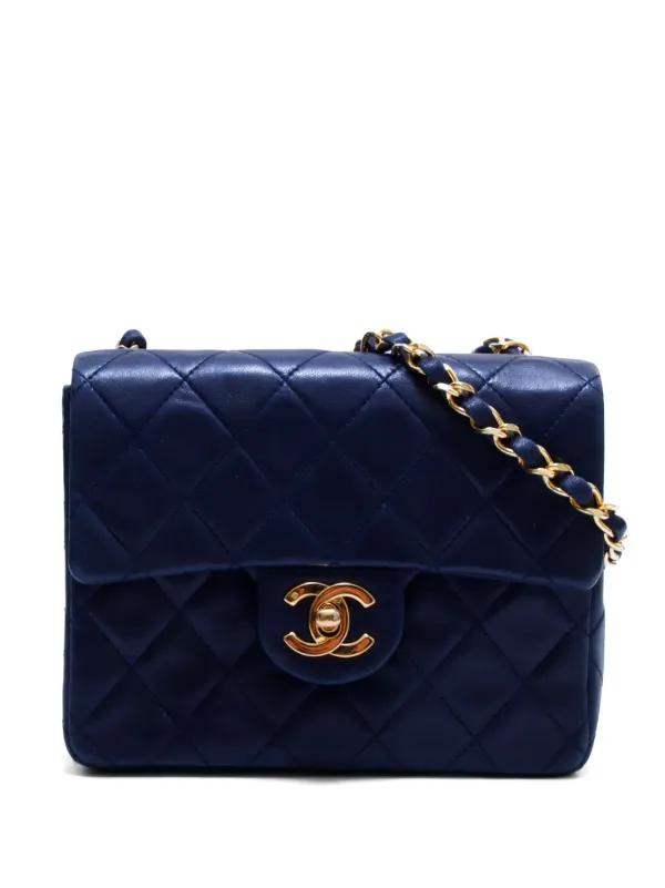 CHANEL Pre Owned 1990 diamond quilted Mini Shoulder Bag Blue FARFETCH IE