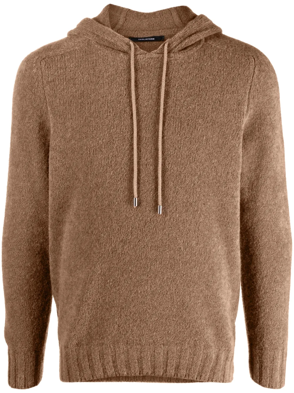 Tagliatore Gebreide hoodie Bruin