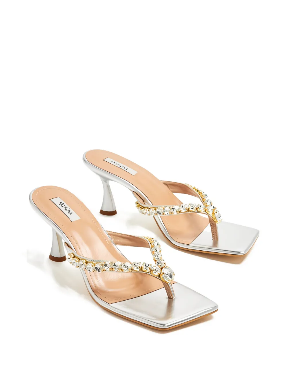 Vanina 70mm crystal-embellished square-toe sandals | Heeled Sandals | Image 2