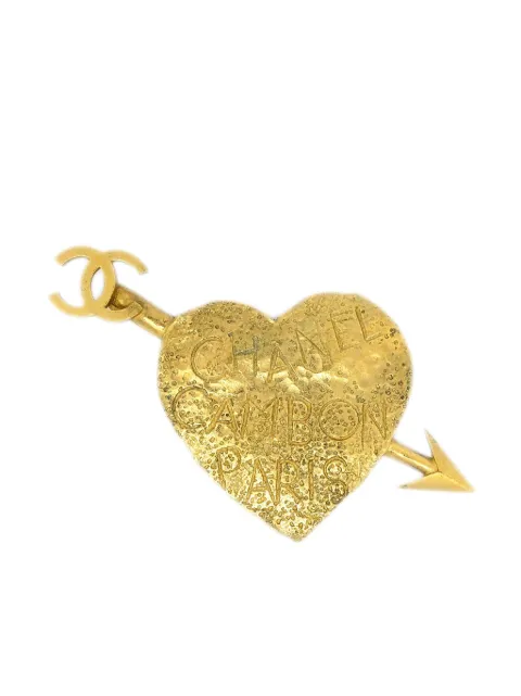 CHANEL Pre-Owned 1993 CC Heart brooch