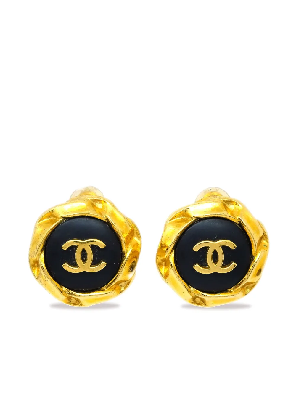 1996 CC button clip-on earrings