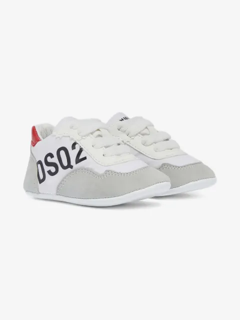 DSQUARED2 KIDS Sneakers con logo in pelle scamosciata
