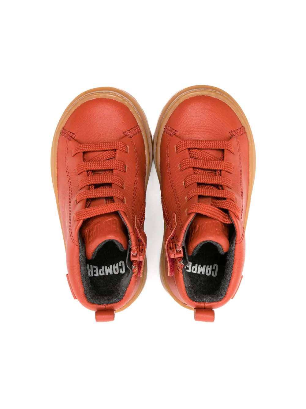 Camper Brutus Leather Ankle Boots In 红色