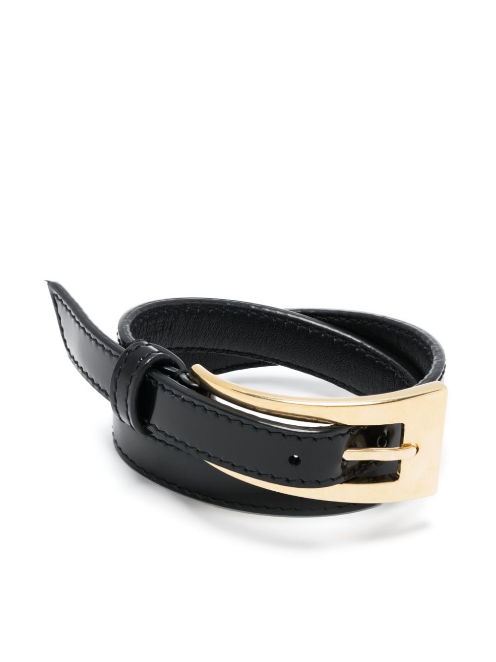 Saint Laurent Belt Leather Bracelet In Schwarz