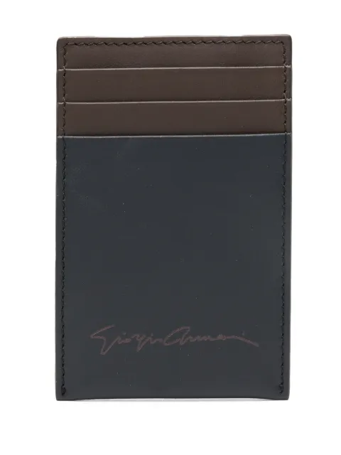 Giorgio Armani logo-print leather cardholder