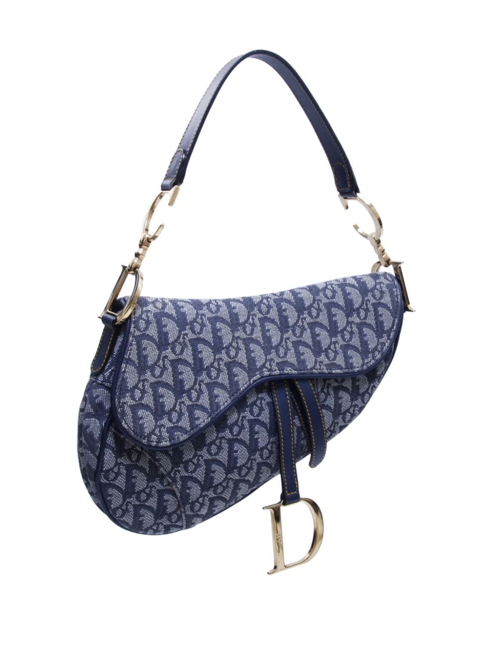 Pre-owned Dior 2000s  Saddle Shoulder Bag In Blue