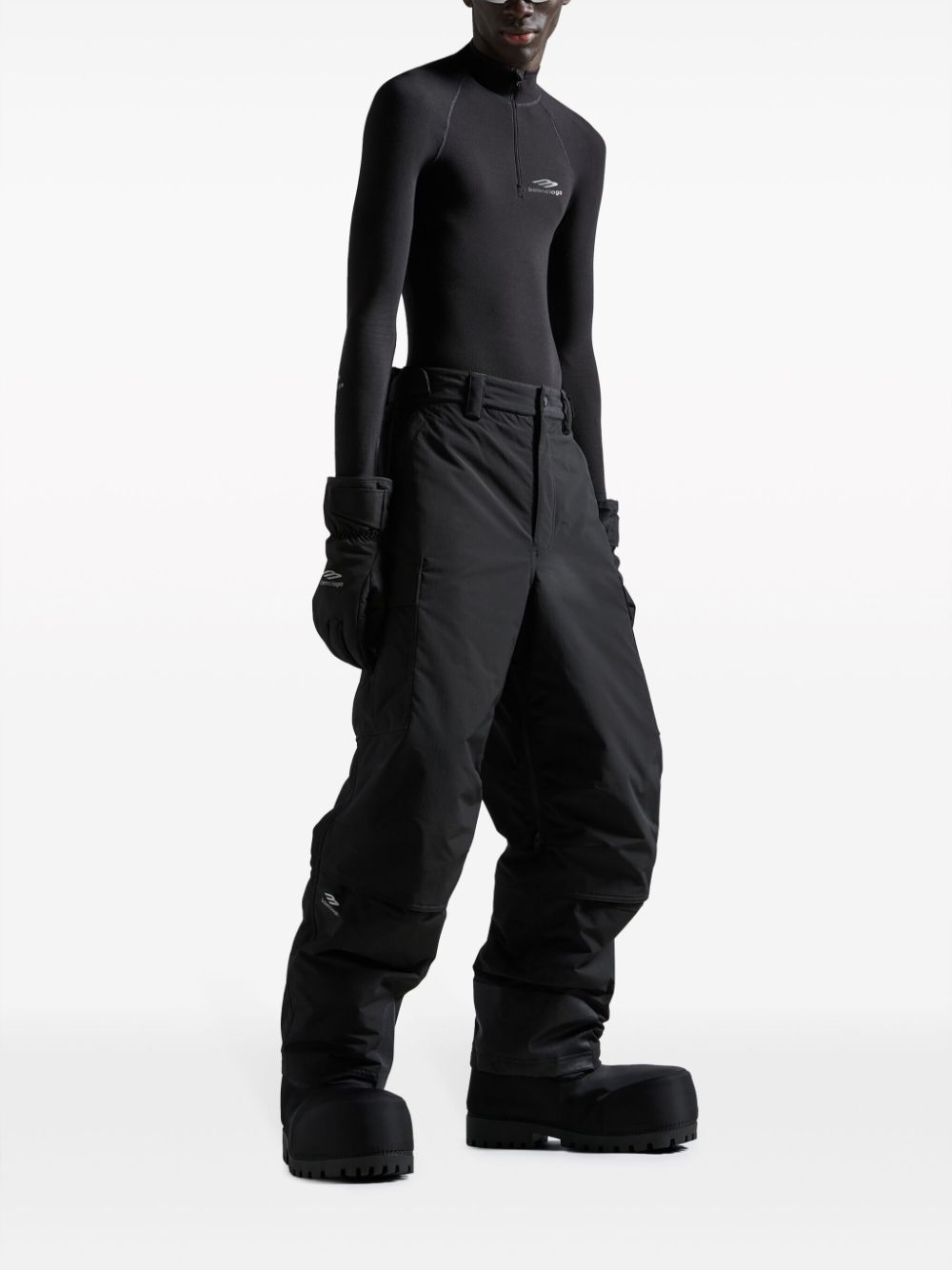 Shop Balenciaga 3b Sports Icon Cargo Ski Trousers In Black