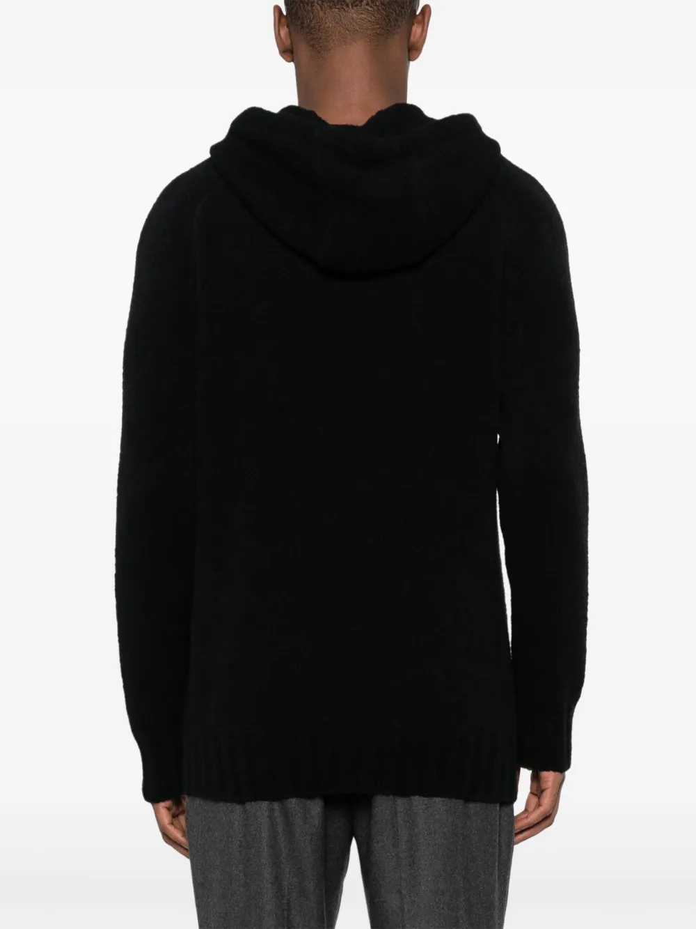 Tagliatore Gebreide hoodie Zwart