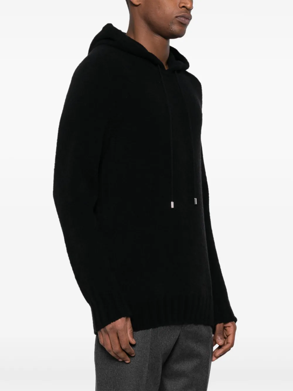 Tagliatore Gebreide hoodie Zwart