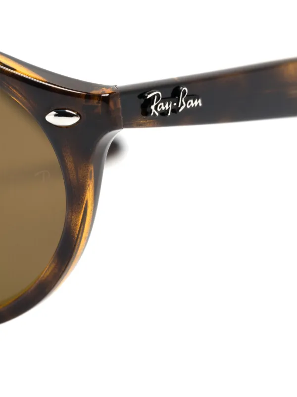 Ray-Ban ブラウン・トータス ファッションメガネ Ray-Ban tortoiseshell-effect oval-frame Sunglasses | Brown | FARFETCH