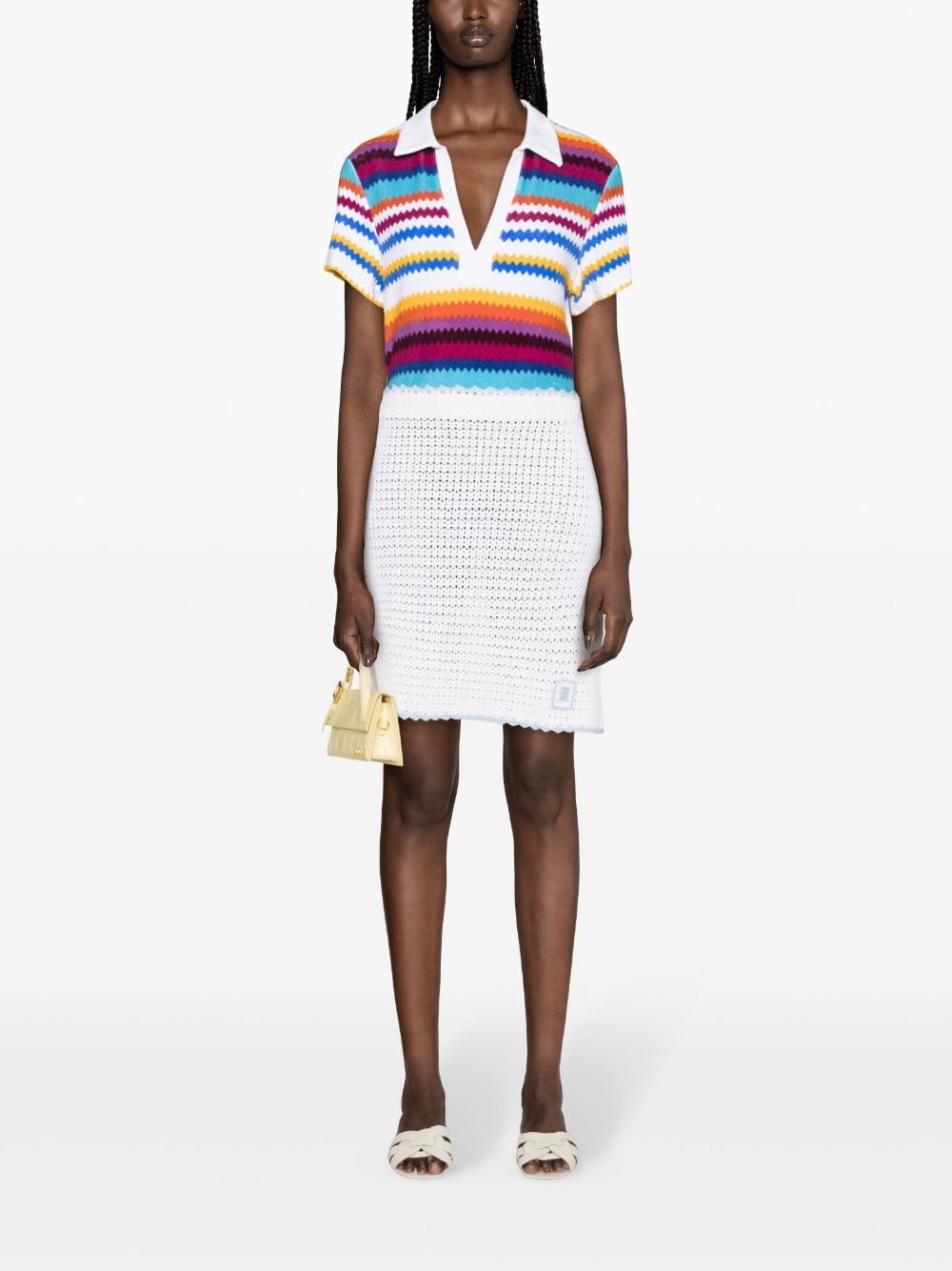 Shop Sandro Crochet A-line Miniskirt In White