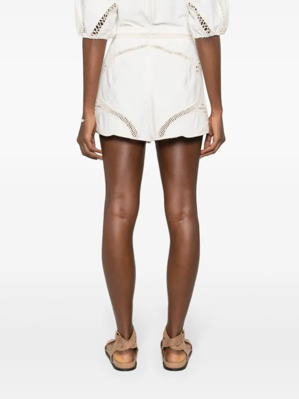 Maje crochet trim Shorts White FARFETCH GR