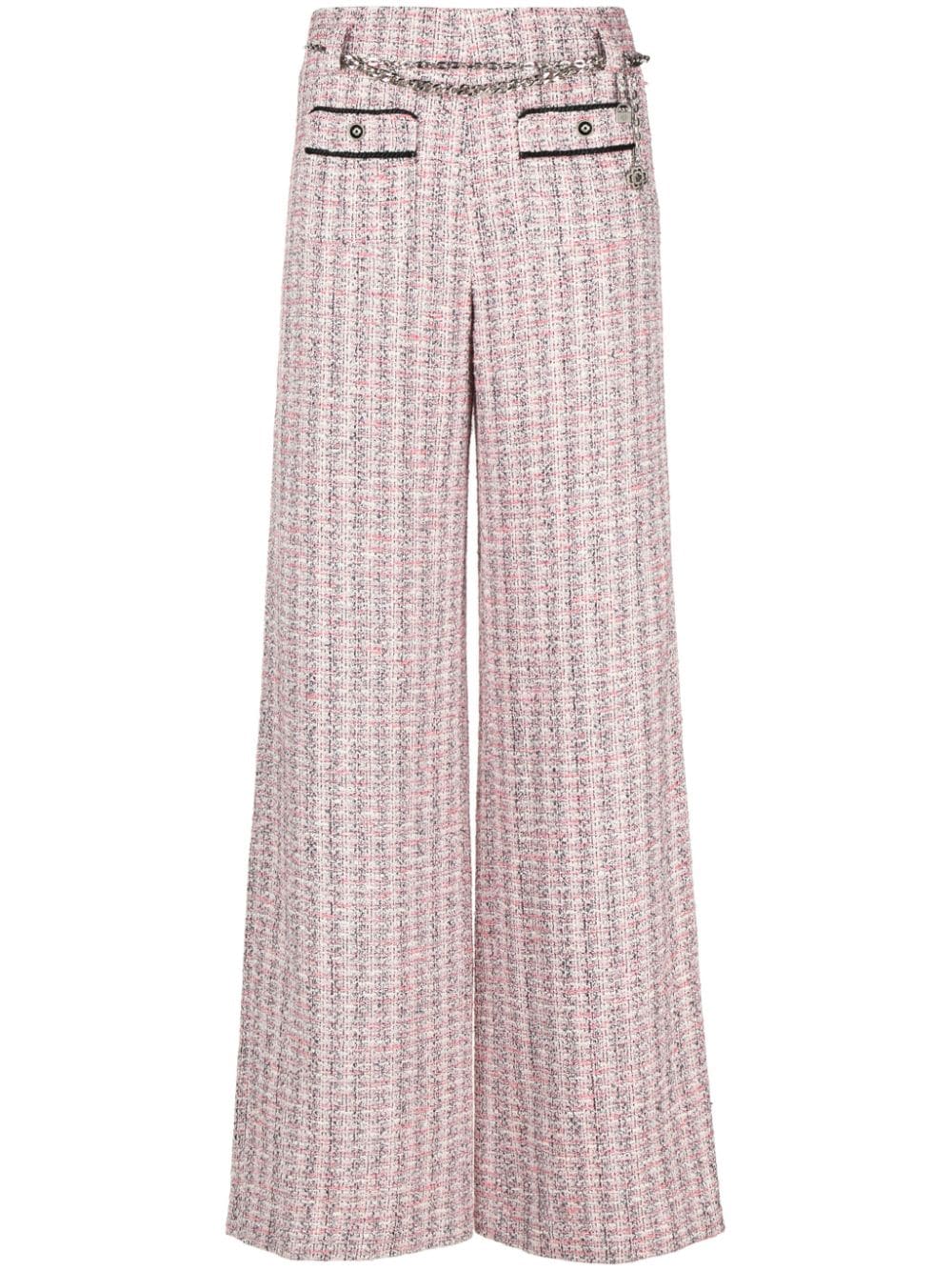 Maje Straight-leg Tweed Trousers In Pink