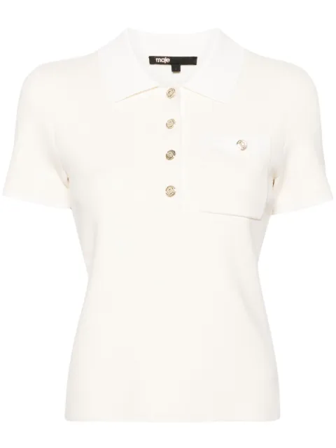 Pull Manches Courtes MAJE Paris Pour Femme - Taille M - Noir - 100% Coton Et Nylon - Occasion Très Bon état