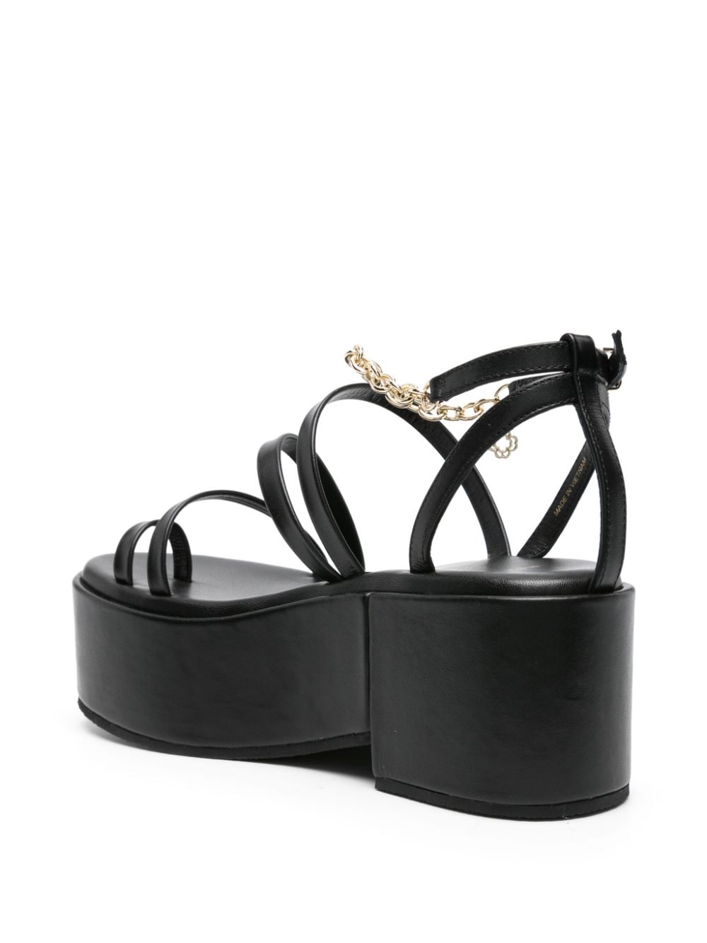 Shop Maje Chain-embellished Platform Sandals In Black