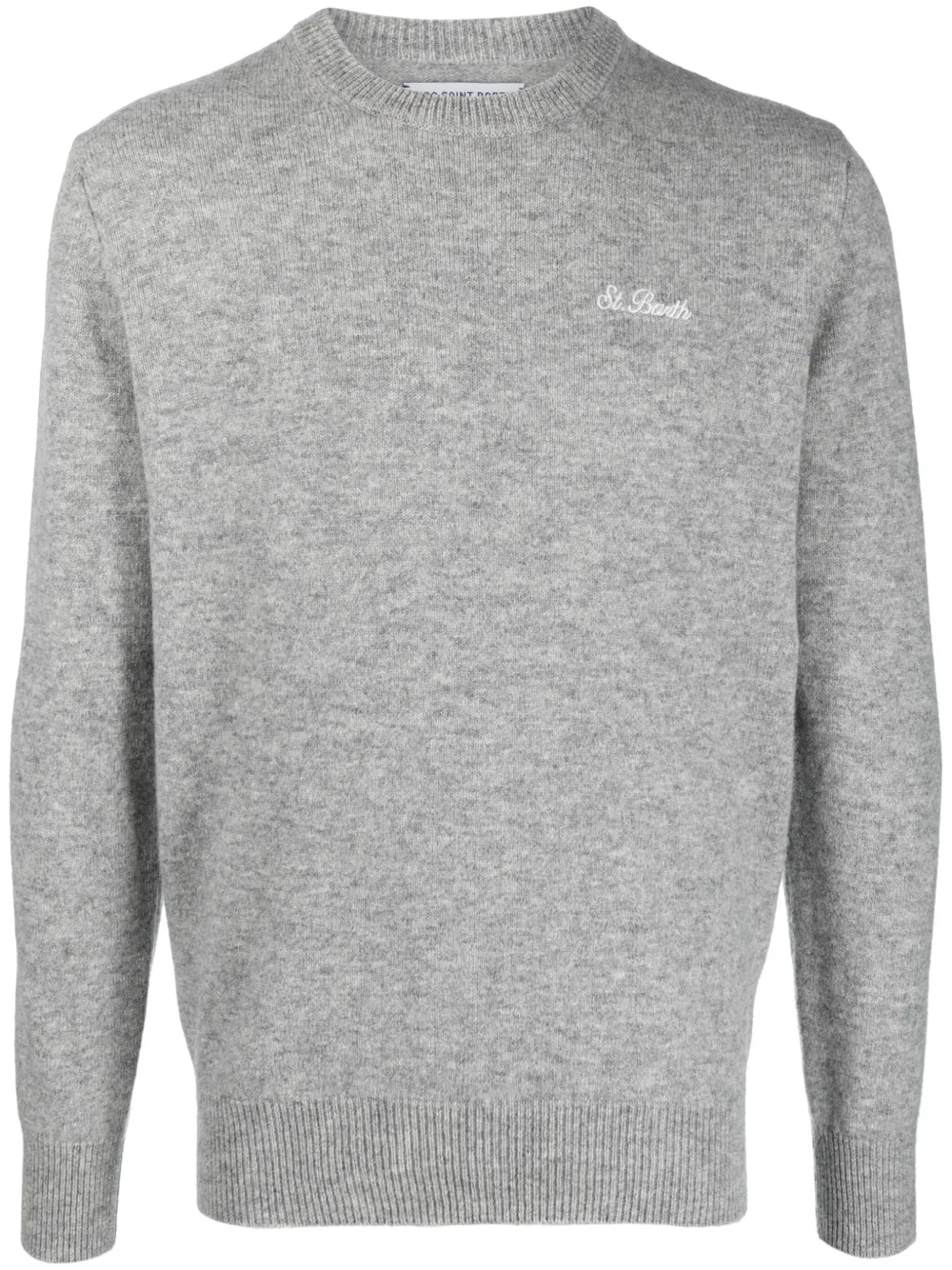 Mc2 Saint Barth Logo-embroidered Wool Jumper In Grey