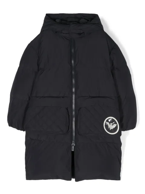 Emporio Armani Kids logo-patch quilted down jacket 