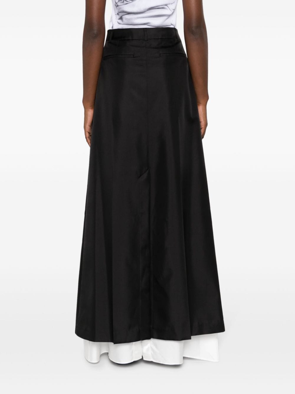 Shop Peter Do Double-layer A-line Maxi Skirt In Black