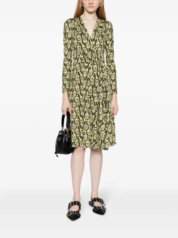 Prada Pre-Owned abstract-print Silk Dress | Green | FARFETCH
