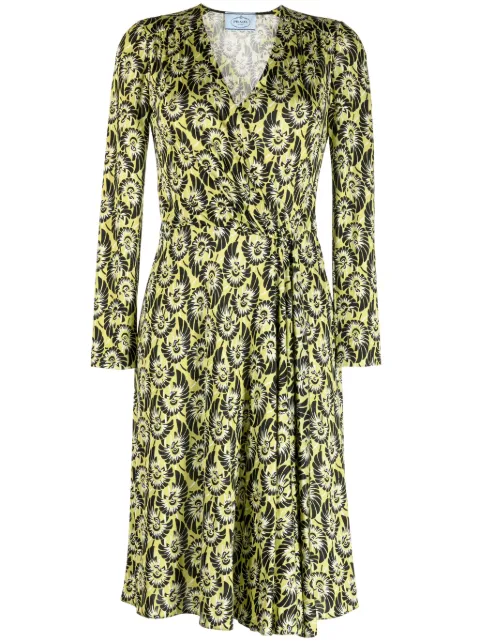 Prada Pre-Owned vestido de seda con estampado abstracto