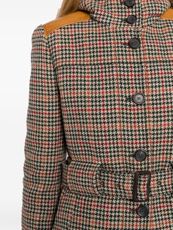 Prada houndstooth sale coat