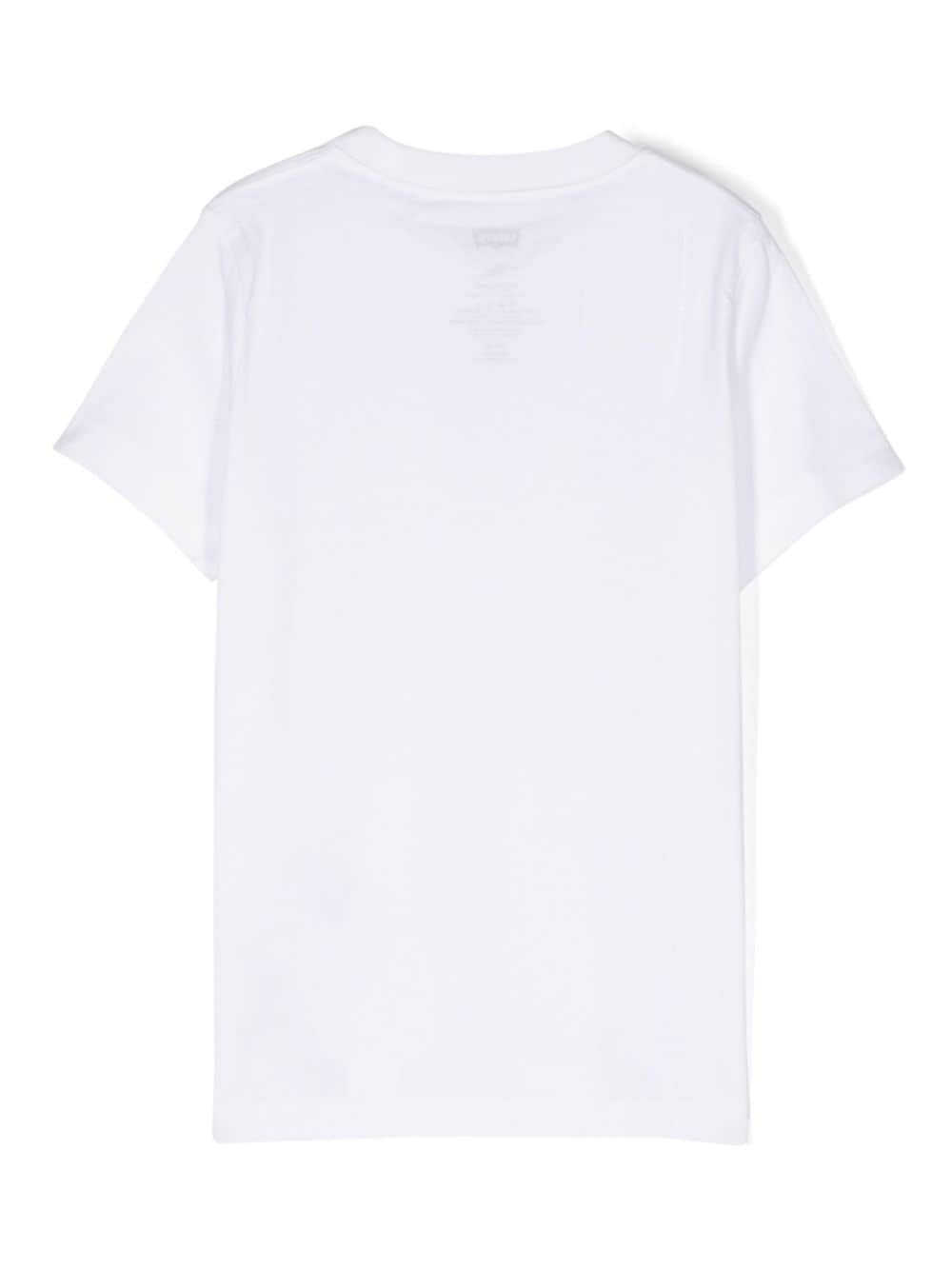 Shop Levi's Logo-embroidered Cotton T-shirt In White