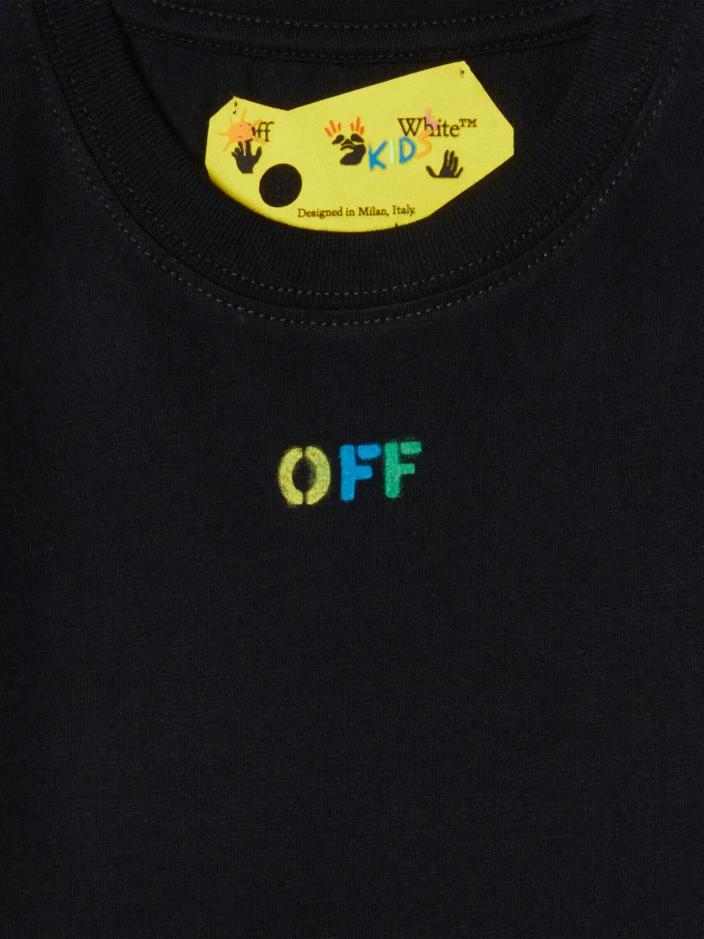Off-White Kids Katoenen T-shirt met print Zwart
