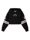 Off-White Kids Team 23 cropped cotton hoodie - Black
