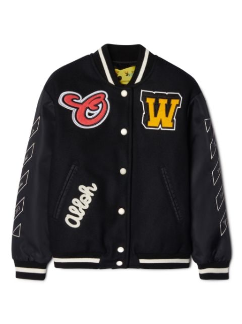Off-White Kids Ow Patch-embroidered bomber jacket