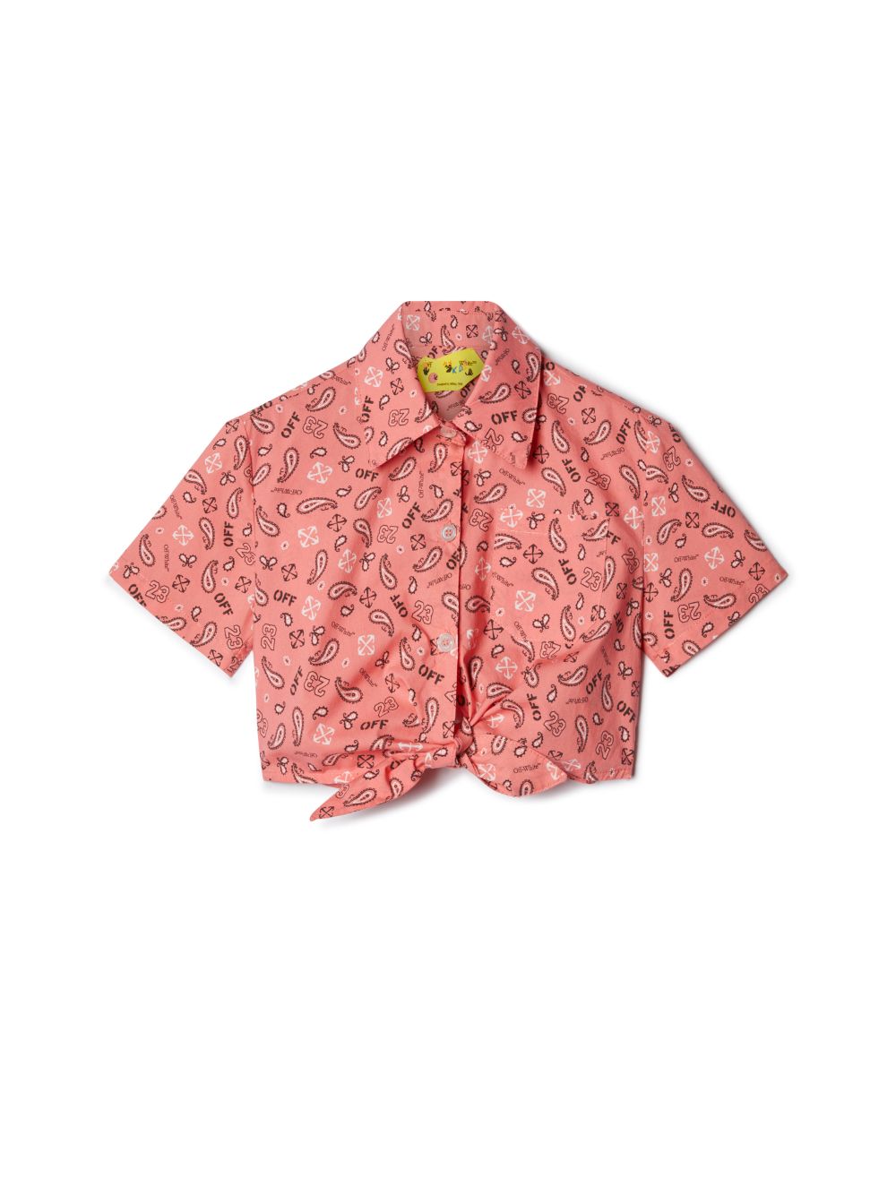 Off-white Kids' Bandana-print Cotton Shirt In Pink