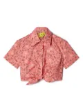 Off-White Kids bandana-print cotton shirt - Pink