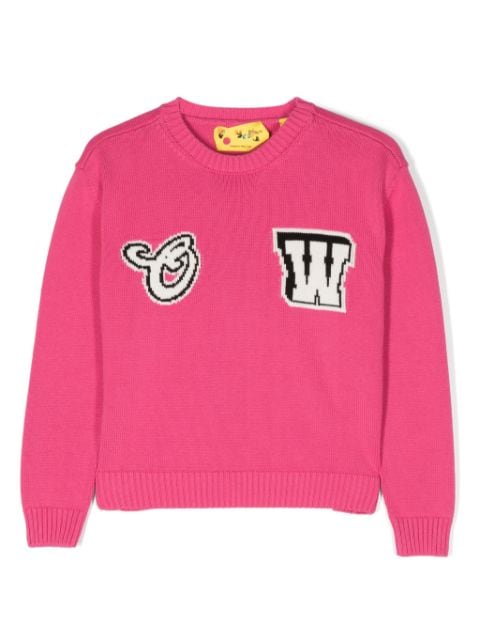 Off-White Kids OW-patch knitted jumper
