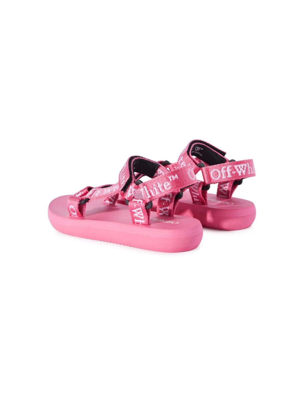 Shop Off-white Bookish-print Touch-strap Sandals In Pink
