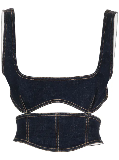 DSQUARED2 panelled denim crop top