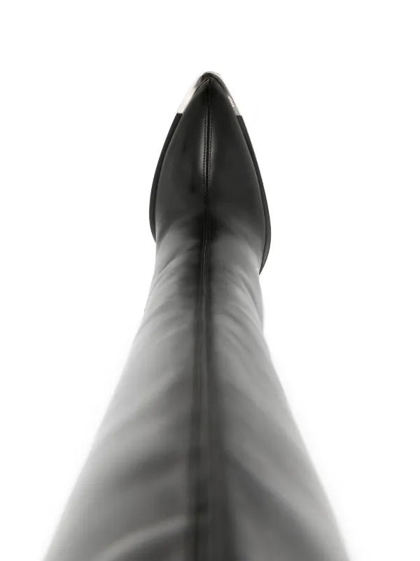 Bally ヘティ サイハイ ホインテットトゥ フツ HEDY105 U852 Bally Hedy 105mm thigh-high Leather Boots | Black | FARFETCH