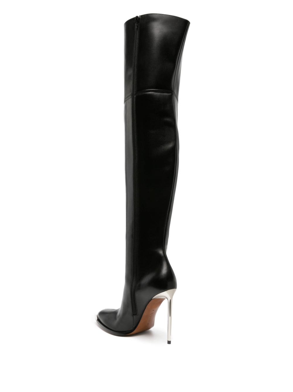 Shop Bally Hedy 105mm Thigh-high Leather Boots In Black