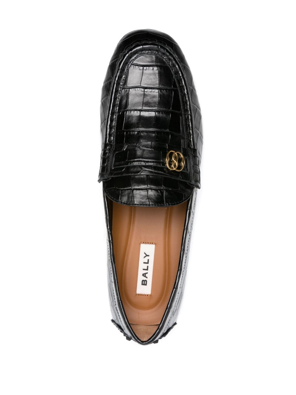 Shop Bally Keeper Embossed-crocodile Leather Loafers In Black