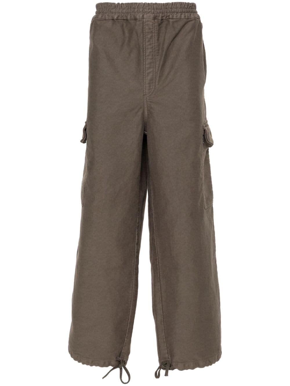 Shop Etudes Studio Forum Twill Cotton Cargo Trousers In Brown